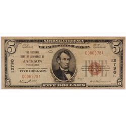 1929 $5 NATIONAL JACKSON, TN #12790