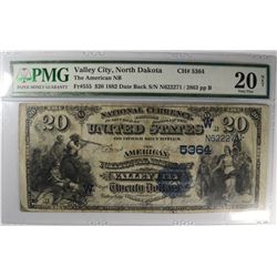 1882 $20 NATIONAL VALLEY CITY, ND PMG 20 NET