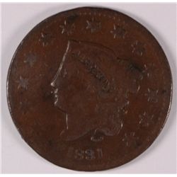 1831 LARGE CENT, VG
