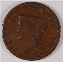 1840 LARGE CENT, FINE