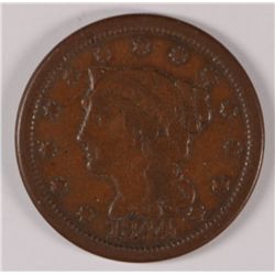 1844 LARGE CENT, VG