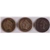 Image 1 : LOT OF ( 3 ) INDIAN HEAD CENTS, 1862, 1863 & 1864 CN