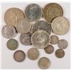 Image 1 : LOT OF ( 17 ) FOREIGN SILVER COINS, MANY OLDER DATES AND LARGE COINS