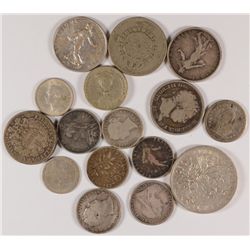 LOT OF ( 16 ) FOREIGN SILVER COINS, SOME OLDER DATES