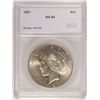 Image 1 : 1927 PEACE SILVER DOLLAR, SEGS MS-60  NICE!