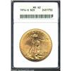 Image 1 : 1914-S $20 MS62 ANACS. Lustrous and clean for the grade, with a good strike and attractive eye appea