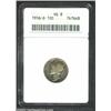 Image 1 : 1916-D 10C VG8 ANACS. Light pastel iridescence over each side with deep charcoal accents around the.