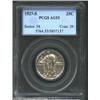 Image 3 : 1927-S 25C AU53 PCGS. A lightly and evenly worn example of this rare key issue, the surfaces are bri