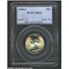 Image 1 : 1938-S 25C MS66 PCGS. The upper obverse has vivid powder-blue and peach colors, with hints of pastel