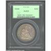 Image 1 : 1846 50C Tall Date AU55 PCGS. A boldly struck Half Dollar that has rich lilac-gold patina. A short s