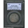 Image 1 : 1853 50C Arrows and Rays AU55 PCGS. Richly and originally toned, the otherwise lavender-gray surface