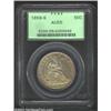 Image 1 : 1859-S 50C AU55 PCGS. Large S mintmark. Hints of extra metal, presumably from a largely effaced prio