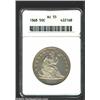 Image 1 : 1868 50C AU55 ANACS. Scarce in all grades, the 1868 is a scarcer, low mintage issue with only 418,20