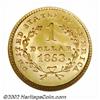 Image 2 : 1853 G$1 MS66 NGC. Despite its status as the most common Type One Gold Dollar, the 1853 (4 million p