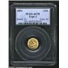 Image 1 : 1854 G$1 Type Two AU58 PCGS. Very sharply struck in the center of each side, generous portions of mi