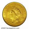 Image 1 : 1854 G$1 Type Two MS62 PCGS. Among the finer Type Two Gold Dollars in this sale, this BU quality exa