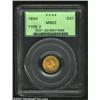 Image 3 : 1854 G$1 Type Two MS62 PCGS. Among the finer Type Two Gold Dollars in this sale, this BU quality exa