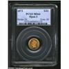 Image 1 : 1873 G$1 Open 3 MS64 PCGS. A well struck near-Gem that has rich orange-gold color and immaculately p