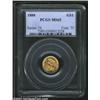 Image 1 : 1888 G$1 MS65 PCGS. A blush of rose color visits the CA in AMERICA. A well struck and flashy Gem wit