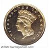 Image 1 : 1859 G$1 PR65 Ultra Cameo NGC. Official Mint records indicate that 80 proof Gold Dollars were produc