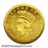 Image 1 : 1883 G$1 PR63 Cameo NGC. Proof Gold Dollar production at the Philadelphia Mint ratcheted up to 207 p