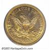 Image 2 : 1850 $2 1/2 MS63 PCGS. With a sizeable (for the era) original mintage of 252,923 pieces, the 1850 is
