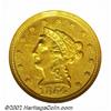 Image 1 : 1854-C $2 1/2 AU58 NGC. The 1854-C (7,295 pieces produced) is the eighth rarest Quarter Eagle produc