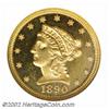 Image 1 : 1890 $2 1/2 PR64 Ultra Cameo NGC. As a date, the 1890 is immensely popular among gold specialists as