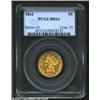 Image 1 : 1844 $5 MS61 PCGS. A well struck Half Eagle with bright and extensive mint luster. The second 4 in t