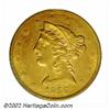 Image 1 : 1866-S $5 No Motto AU53 PCGS. A richly detailed example that has golden-brown color and abundant bri