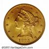 Image 1 : 1895 $5 MS65 NGC. The 1895 is another issue that is virtually unknown above MS63. This is the first.