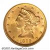 Image 1 : 1899 $5 MS65 NGC. With richly colored, reddish-gold surfaces and powerfully impressed devices, this.