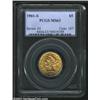 Image 1 : 1901-S $5 MS63 PCGS. A boldly struck coin with greenish-gold color and a pleasing luster. The surfac
