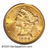 Image 1 : 1906 $5 MS65 PCGS. From an original mintage of 348,820 pieces comes this conditionally scarce, Gem q