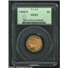 Image 1 : 1909-D $5 MS63 PCGS. A needle-sharp piece that has splendid deep orange-gold color. The obverse is w