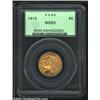 Image 1 : 1915 $5 MS63 PCGS. A boldly struck Half Eagle with deep honey-gold color in the fields. The obverse.