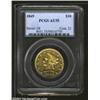 Image 1 : 1849 $10 AU55 PCGS. The 1 in the date is boldly repunched, with the base of a previous 1 across the.