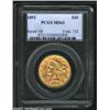 Image 1 : 1892 $10 MS63 PCGS. A well struck coin that has rich pinkish luster. A faint abrasion in the hair ab