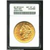 Image 1 : 1852 $20--Scratched--ANACS. AU Details, Net XF45. A vertical scratch across the cheek of Liberty is.