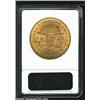 Image 2 : 1861 $20--Cleaned--ANACS. Unc Details, Net AU50. The left obverse field and the portrait are faintly