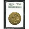 Image 1 : 1868-S $20--Cleaned--ANACS. AU Details, Net XF40. A hairlined representative that has a few pinscrat