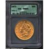 Image 1 : 1873 $20 Open 3 MS60 ICG. A lustrous piece that has a few faint slide marks but is generally unabrad