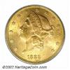 Image 1 : 1888 $20 MS63 ICG. A scarce Type Three Double Eagle and seldom located in Uncirculated grades. Very.
