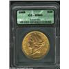 Image 3 : 1888 $20 MS63 ICG. A scarce Type Three Double Eagle and seldom located in Uncirculated grades. Very.
