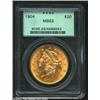 Image 1 : 1904 $20 MS63 PCGS. A flashy and boldly struck representative that has a few trivial luster grazes i