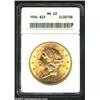 Image 1 : 1904 $20 MS63 ANACS. A well struck and lustrous representative of this readily available issue. The.