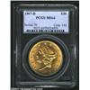 Image 1 : 1907-D $20 MS64 PCGS. A bright and flashy near-Gem with a needle-sharp strike and exceptionally pres
