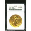 Image 3 : 1907 $20 High Relief, Wire Rim AU55 ANACS. Just the slightest friction is seen over the highpoints w