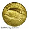 Image 2 : 1907 $20 High Relief, Wire Rim AU58 PCGS. Fully and intricately detailed on each side, the surfaces.