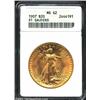 Image 1 : 1907 $20 Arabic Numerals MS62 ANACS. Well defined and quite pleasing for the grade. Important notice